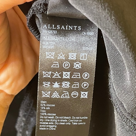 All Saints Black Lace Trim Cami Top - Picture 3 of 5